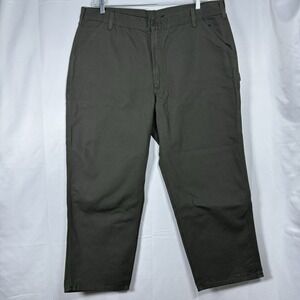 Carhartt Pants Mens 42x30 Washed Duck Work Loose Fit Pant Green Workwear B11